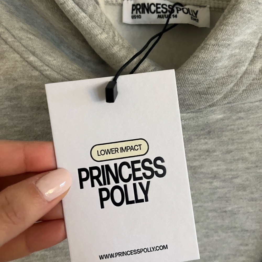 NWT Princess Polly Light Gray Hoodie - Picture 9 of 10